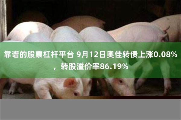 靠谱的股票杠杆平台 9月12日奥佳转债上涨0.08%，转股溢价率86.19%