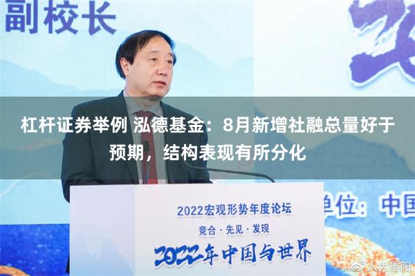 杠杆证券举例 泓德基金：8月新增社融总量好于预期，结构表现有所分化