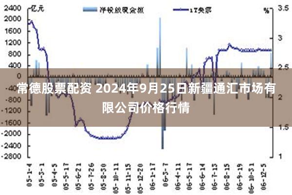 常德股票配资 2024年9月25日新疆通汇市场有限公司价格行情