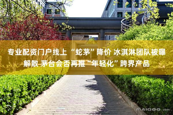 专业配资门户线上 “蛇茅”降价 冰淇淋团队被曝解散 茅台会否再推“年轻化”跨界产品