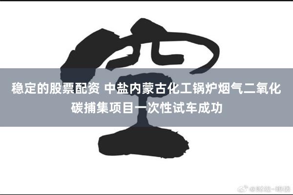 稳定的股票配资 中盐内蒙古化工锅炉烟气二氧化碳捕集项目一次性试车成功