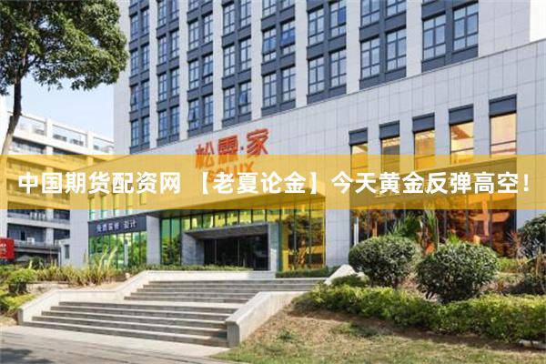 中国期货配资网 【老夏论金】今天黄金反弹高空！